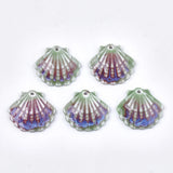 50pcs Porcelain Scallop Shell Charms For Necklace Earring Making 28.5x30x6mm