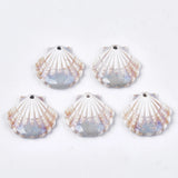 50pcs Porcelain Scallop Shell Charms For Necklace Earring Making 28.5x30x6mm