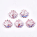50pcs Porcelain Scallop Shell Charms For Necklace Earring Making 28.5x30x6mm