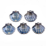 50pcs Porcelain Scallop Shell Charms For Necklace Earring Making 28.5x30x6mm