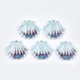 50pcs Porcelain Scallop Shell Charms For Necklace Earring Making 28.5x30x6mm