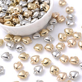 50pcs Heart Shape Pendant Beads CCB Metal Charm Beads for Jewelry Making
