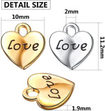 50pcs Heart Shape Pendant Charms Alloy Love Bead Charms DIY Art Jewelry Making