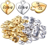 50pcs Heart Shape Pendant Charms Alloy Love Bead Charms DIY Art Jewelry Making