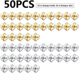 50pcs Heart Shape Pendant Charms Alloy Love Bead Charms DIY Art Jewelry Making