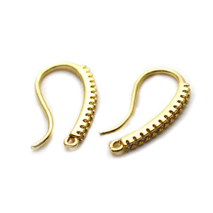50pcs High Plating Earring Making Hooks Rhinestone Crystal DIY Findings