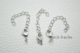 50pcs High Silver 7x12mm Lobster Clasps With 45mm Chain Jewelry Making