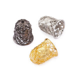 50pcs Hollow Bell Flower Brass Cord Ends Caps 15x12mm