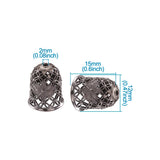 50pcs Hollow Bell Flower Brass Cord Ends Caps 15x12mm