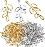 50pcs Hollow Leaf Charm Pendants Alloy Tree Leaves Bead Charms DIY Jewelry