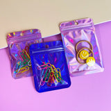 50pcs Holographic Laser Bag Self-sealing Plastic Pouches for Jewelry Display