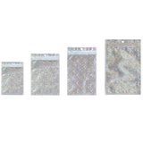 50pcs Holographic Zip Lock Bags Star Pattern Mylar Pouch Foil Baggies