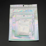 50pcs Holographic Ziplock Bags Resealable Plastic Pouch for Jewelry Crafts