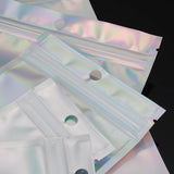50pcs Holographic Ziplock Bags Resealable Plastic Pouch for Jewelry Crafts