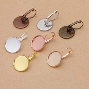 50pcs Copper Earring Settings Clip Base DIY Jewelry Making