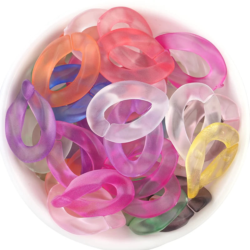 50pcs High-gloss Transparent Chain Beads Jewelry Making DIY Bracelet Necklace
