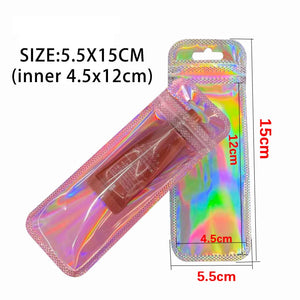50pcs Iridescent Self Sealing Ziplock Bags Jewelry Retail Packaging Pouches
