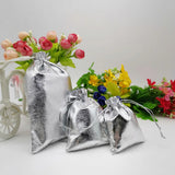 50pcs Silver/Gold Velvet Bag Drawstring Jewelry Pouch 7x9 9x12 10x15cm