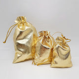 50pcs Silver/Gold Velvet Bag Drawstring Jewelry Pouch 7x9 9x12 10x15cm