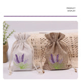50pcs Flax Drawstring Jewellery Pouch with Stitchwork Hoist Bag