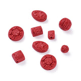 50pcs Cinnabar Jewelry Beads Mixed Shapes Red 12-22mm with 2mm Hole