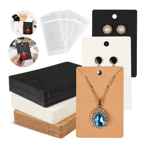 50pcs Jewelry Display Card Earring Small Business Cardboard Packaging Organizer