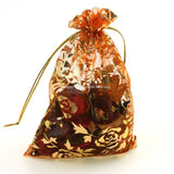50pcs Organza Sheer Pouches Bronzing Rose Gift Bags 5ZSH333