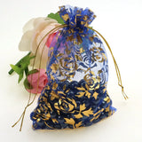 50pcs Organza Sheer Pouches Bronzing Rose Gift Bags 5ZSH333