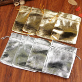 50pcs Foil Cloth Drawstring Jewelry Gift Bags for DIY Wedding Party