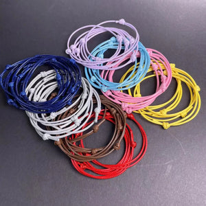 50pcs Mixed Polyester Rope Adjustable Lucky Couple Bracelet DIY Jewelry Making