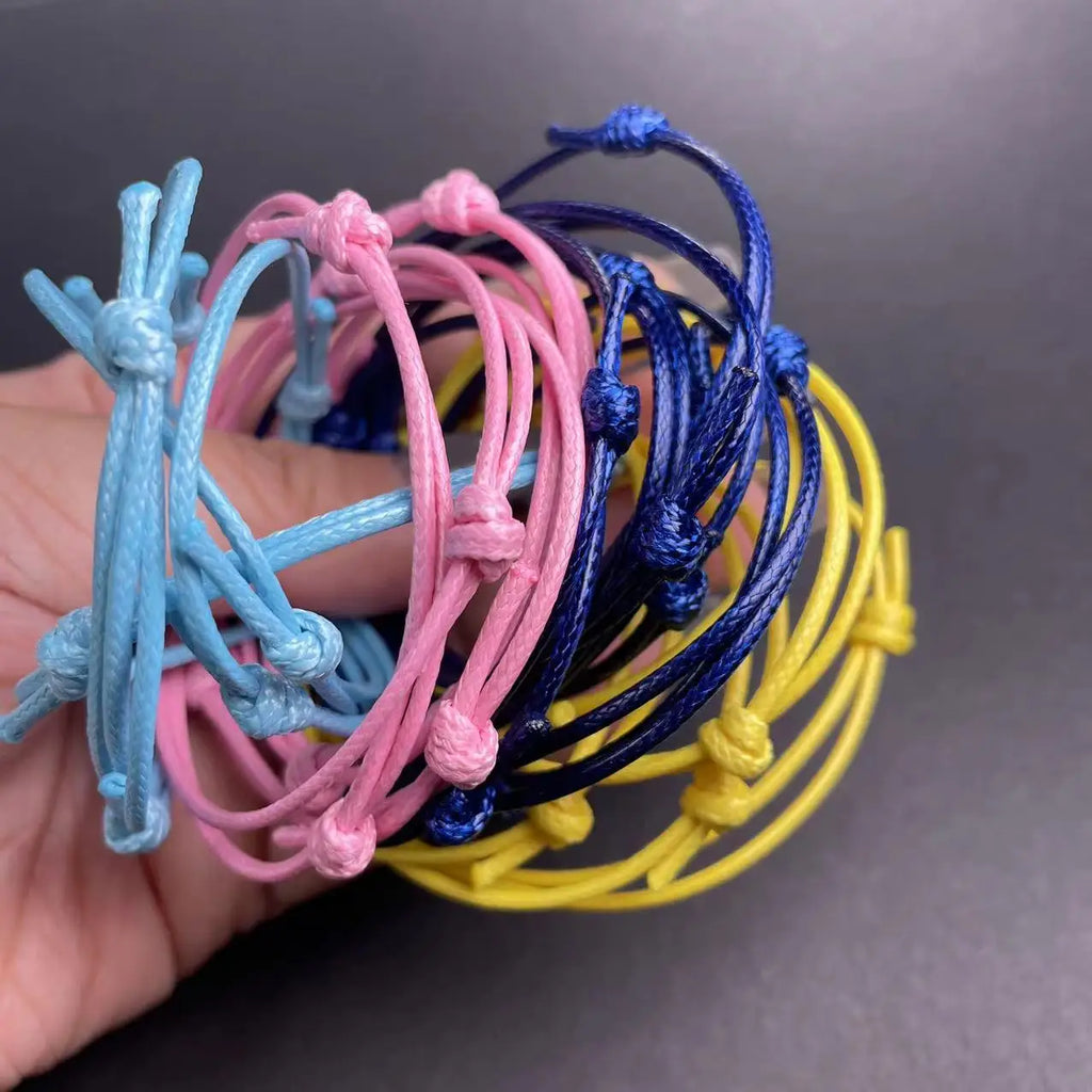 50pcs Mixed Polyester Rope Adjustable Lucky Couple Bracelet DIY Jewelry Making