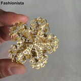 50pcs Large Metal Flower Bead Caps, 51mm, Gold, Silver, Bronze