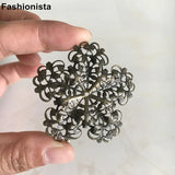 50pcs Large Metal Flower Bead Caps, 51mm, Gold, Silver, Bronze