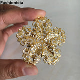 50pcs Large Metal Flower Bead Caps, 51mm, Gold, Silver, Bronze
