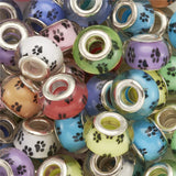 50pcs Dog Paw Prints Mixed Acrylic European Beads for Jewelry Making