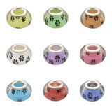50pcs Dog Paw Prints Mixed Acrylic European Beads for Jewelry Making