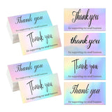 50pcs Laser Holographic Thank You Label Greeting Card for Gifts Shop Packaging