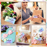 50pcs Laser Holographic Thank You Label Greeting Card for Gifts Shop Packaging