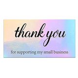50pcs Laser Holographic Thank You Label Greeting Card for Gifts Shop Packaging