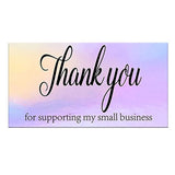 50pcs Laser Holographic Thank You Label Greeting Card for Gifts Shop Packaging