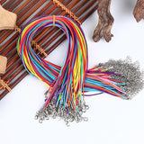 50pcs Leather Waxed Cord DIY Jewelry String Strap Chain Necklace Rope