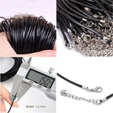 50pcs Leather Waxed Cord DIY Jewelry String Strap Chain Necklace Rope