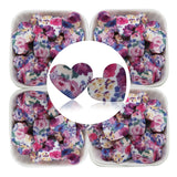 50pcs Leopard Print Heart Silicone Beads for DIY Baby Pacifier Chain