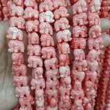 50pcs Little Elephant Coral Beads 14mm Pink Loose Spacer DIY Bracelet Jewelry
