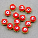 50pcs/Lot Round Evil Eye Stripe Spacer Beads for Jewelry Making