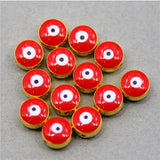 50pcs/Lot Round Evil Eye Stripe Spacer Beads for Jewelry Making