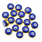 50pcs/Lot Round Evil Eye Stripe Spacer Beads for Jewelry Making