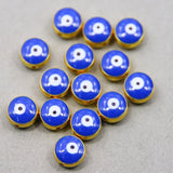 50pcs/Lot Round Evil Eye Stripe Spacer Beads for Jewelry Making