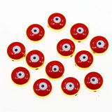 50pcs/Lot Round Evil Eye Stripe Spacer Beads for Jewelry Making