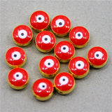 50pcs/Lot Round Evil Eye Stripe Spacer Beads for Jewelry Making